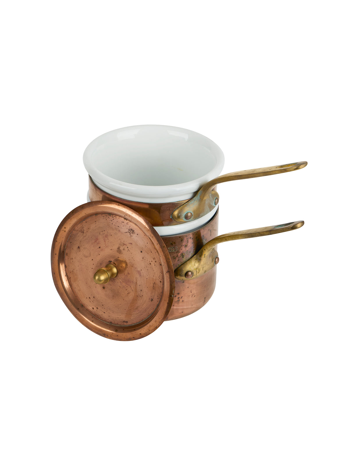 Vintage 1870s French Copper Double Boiler Weston Table