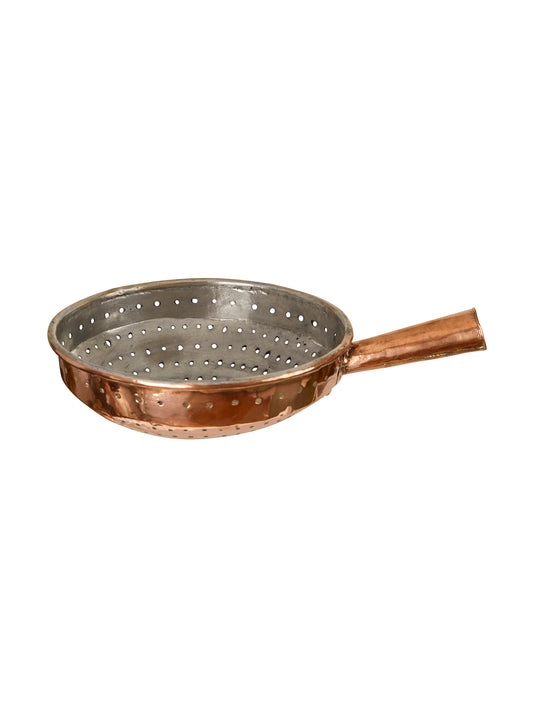 Vintage 1870s French Small Handled Copper Colander Weston Table