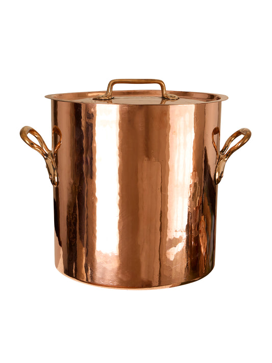 Vintage 1870s Large French Copper Lidded Stockpot Weston Table
