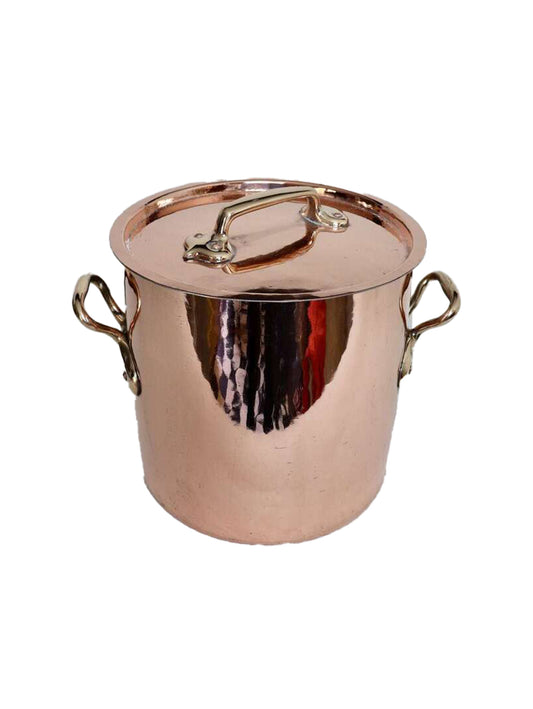 Vintage 1870s Large French Copper Lidded Stockpot Weston Table