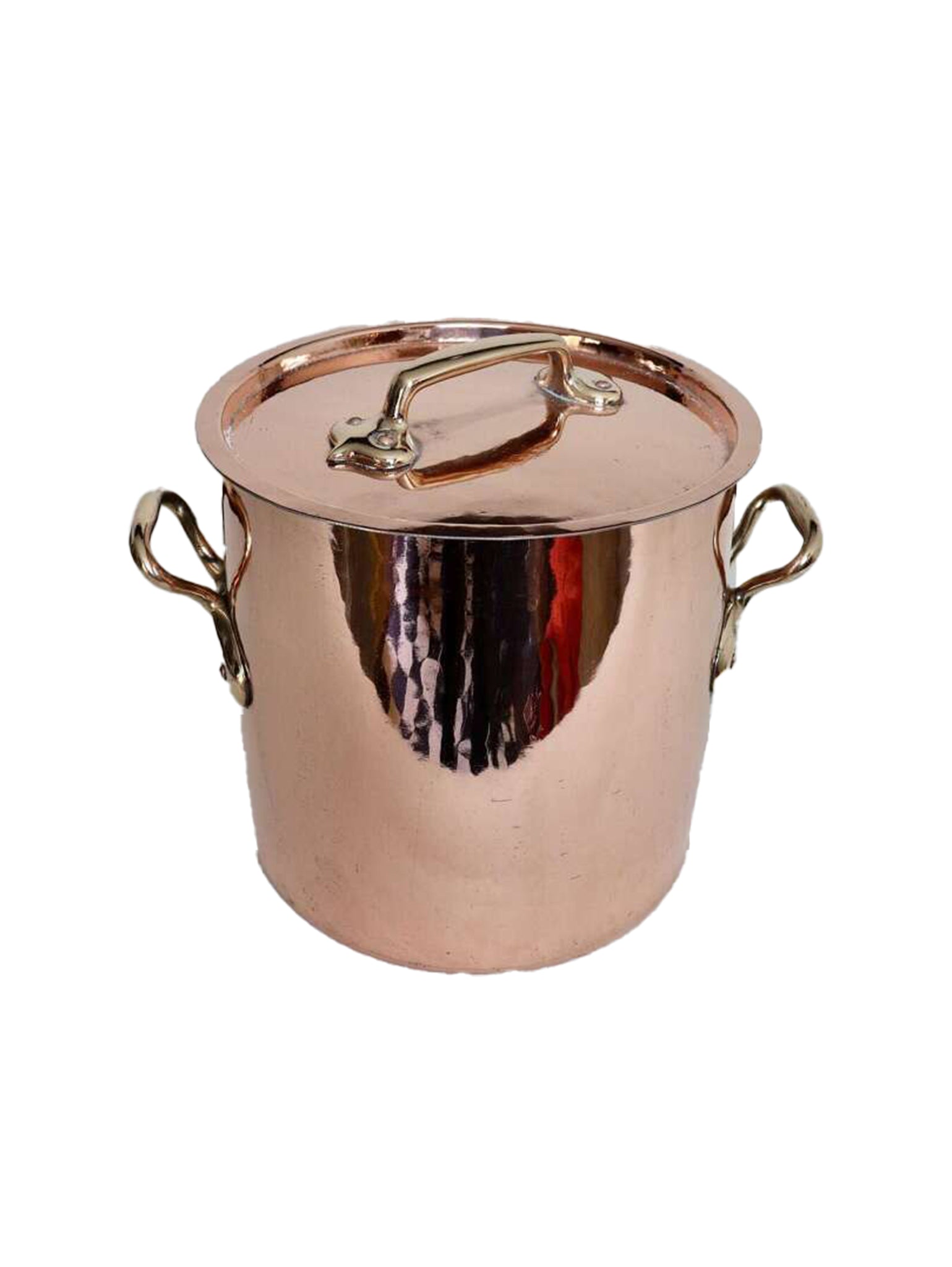 Vintage 1870s Large French Copper Lidded Stockpot Weston Table