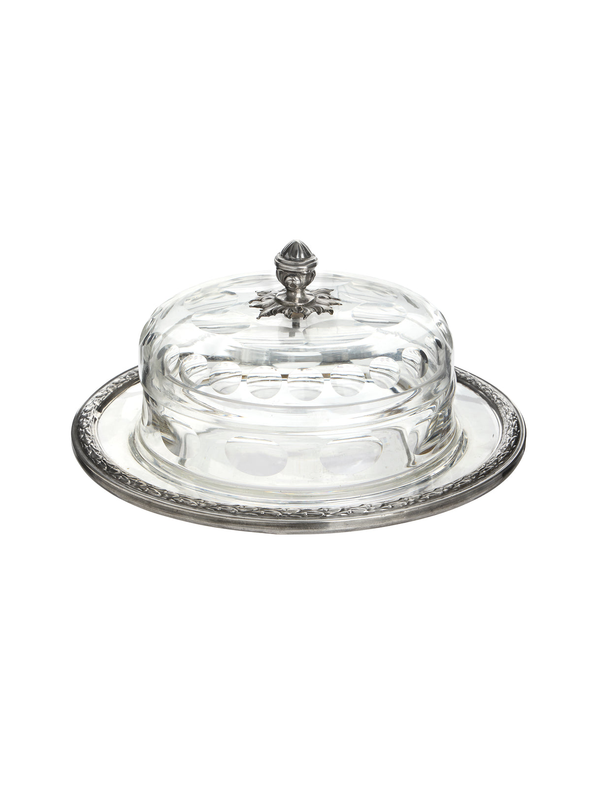 Vintage 1870s Sterling Silver and Glass Cheese Dome Weston Table