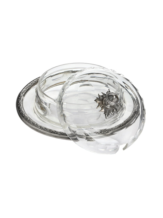 Vintage 1870s Sterling Silver and Glass Cheese Dome Weston Table