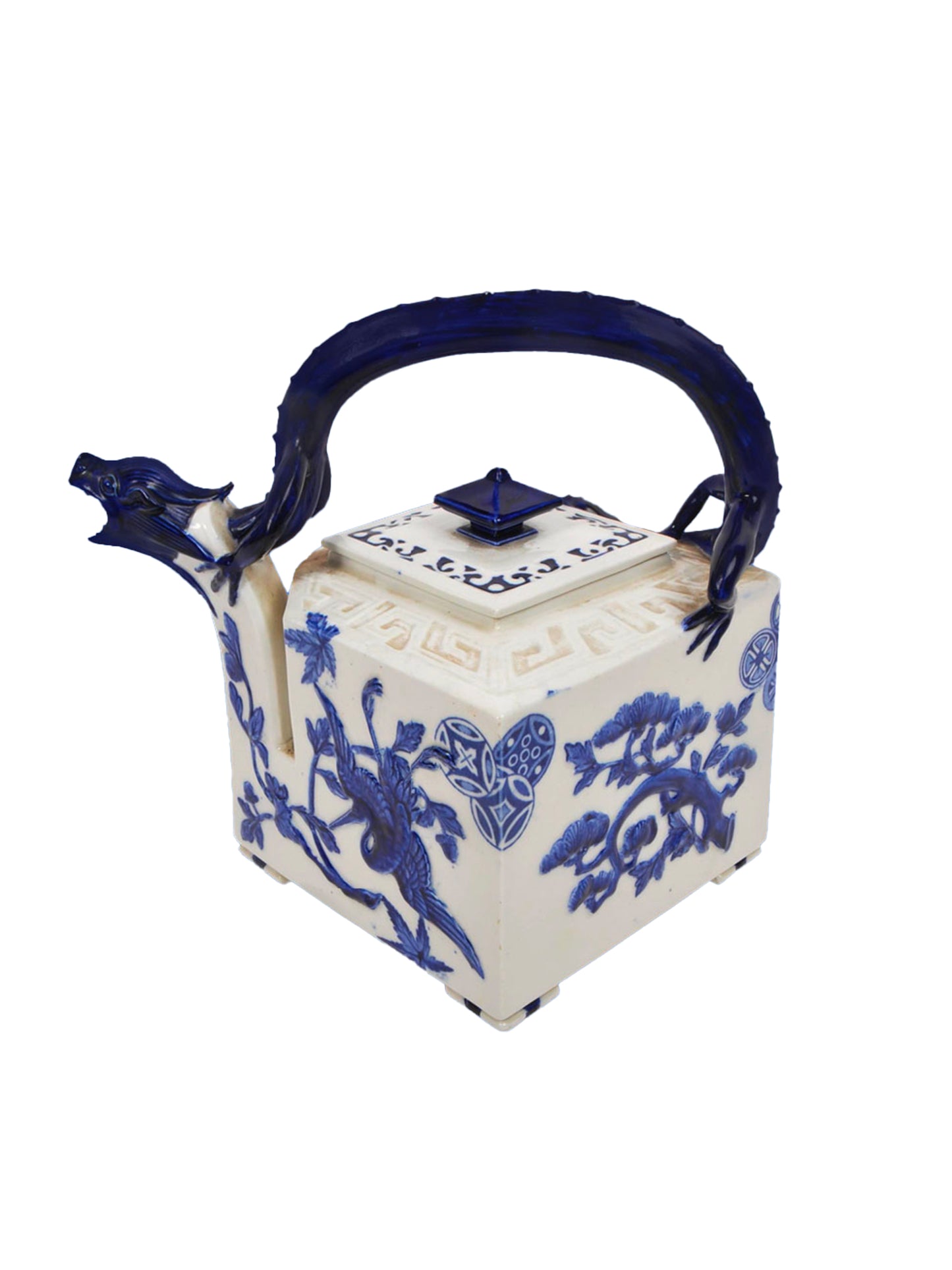 Vintage 1872 James Hadley Royal Worcester Japanese Dragon Kettle Weston Table