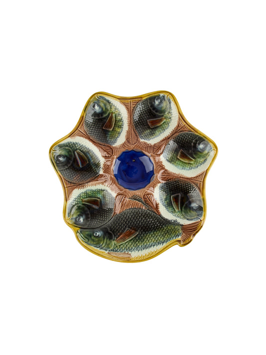 Vintage 1880s Adams & Bromley Majolica Oyster Plate Weston Table