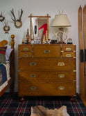 Vintage 1880s English Campaign Chest of Drawers Weston Table