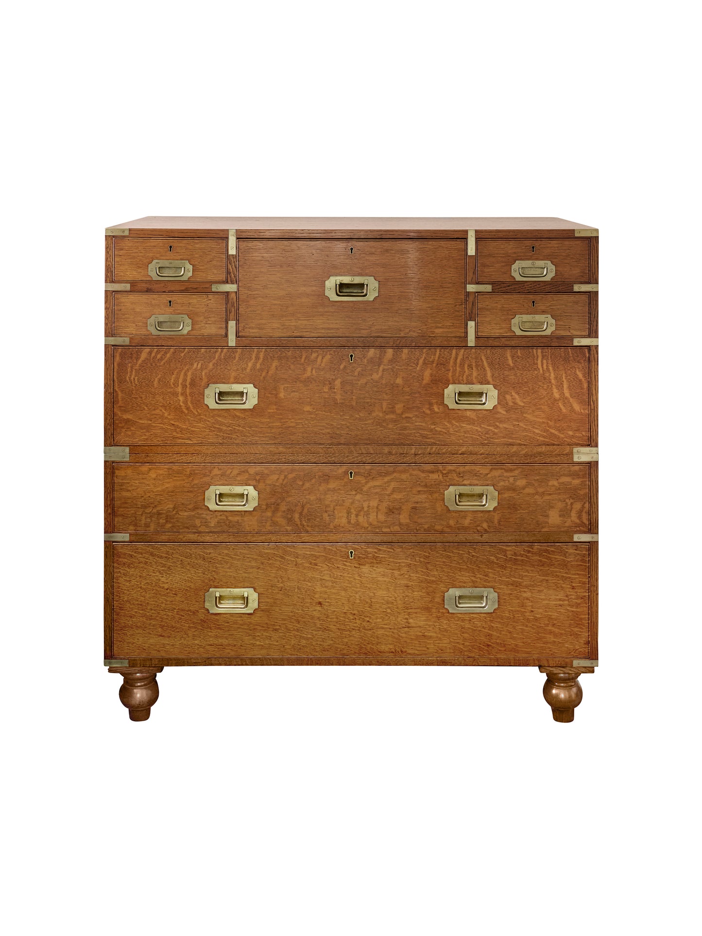 Vintage 1880s English Campaign Chest of Drawers Weston Table