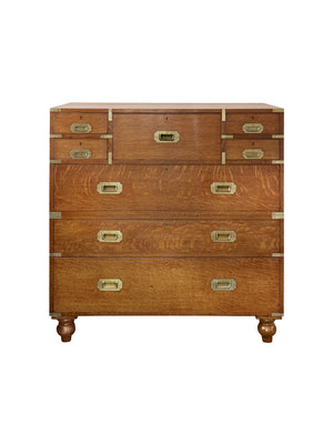  Vintage 1880s English Campaign Chest of Drawers Weston Table 