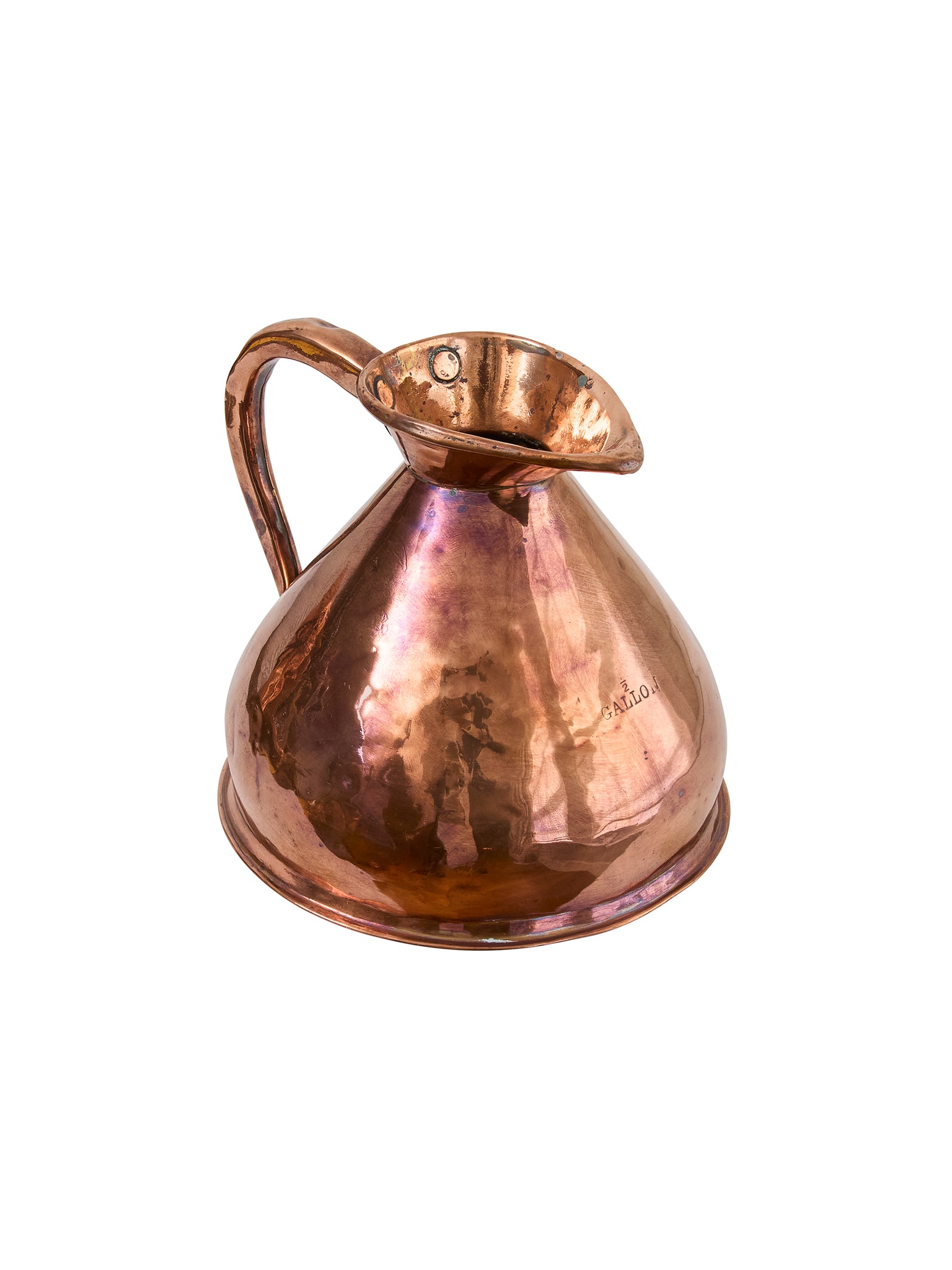 Vintage 1880s English Copper Haystack Half Gallon Measure Weston Table