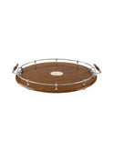 Vintage 1880s English Medium Oval Tray with Silver Plate Weston Table