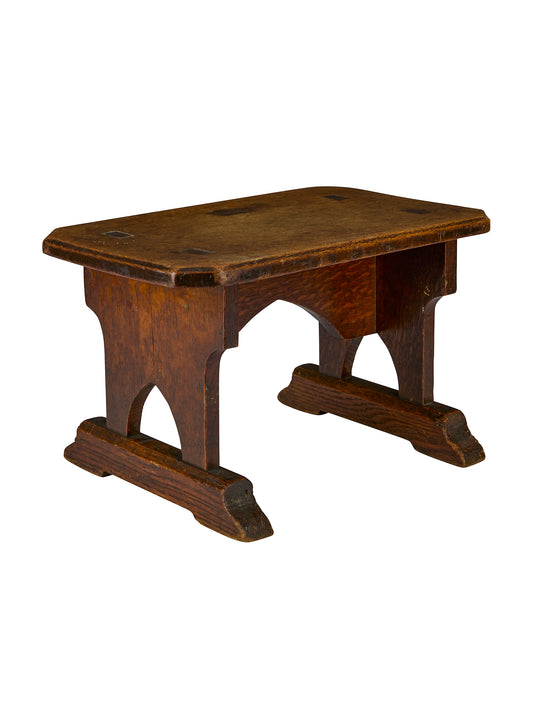 Vintage 1880s English Oak Fireside Stool Weston Table
