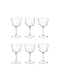 Vintage 1880s English Star Etched Aperitif Glasses Set of Six Weston Table