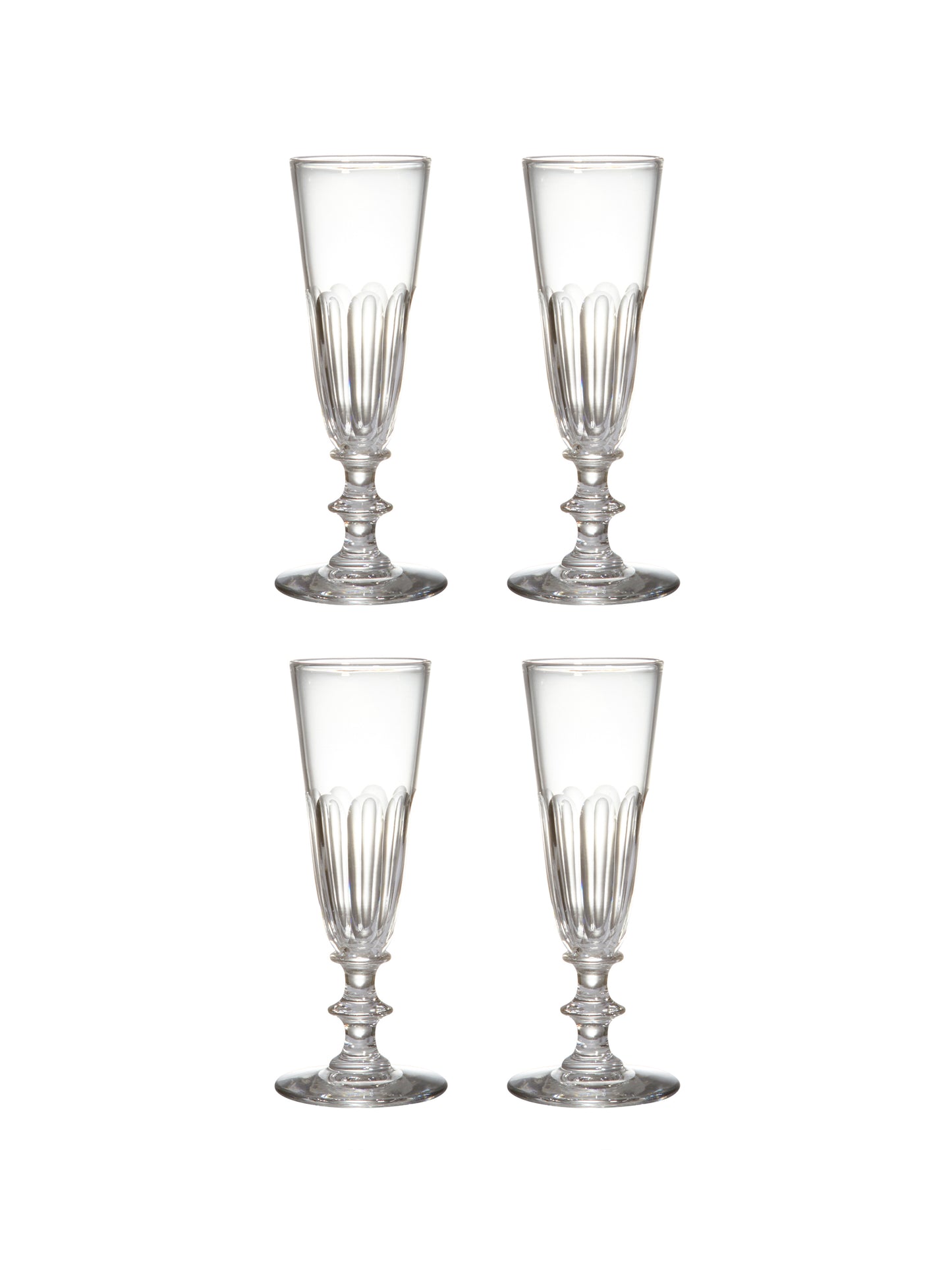 Vintage 1880s French Champagne Flutes Set of Four Weston Table