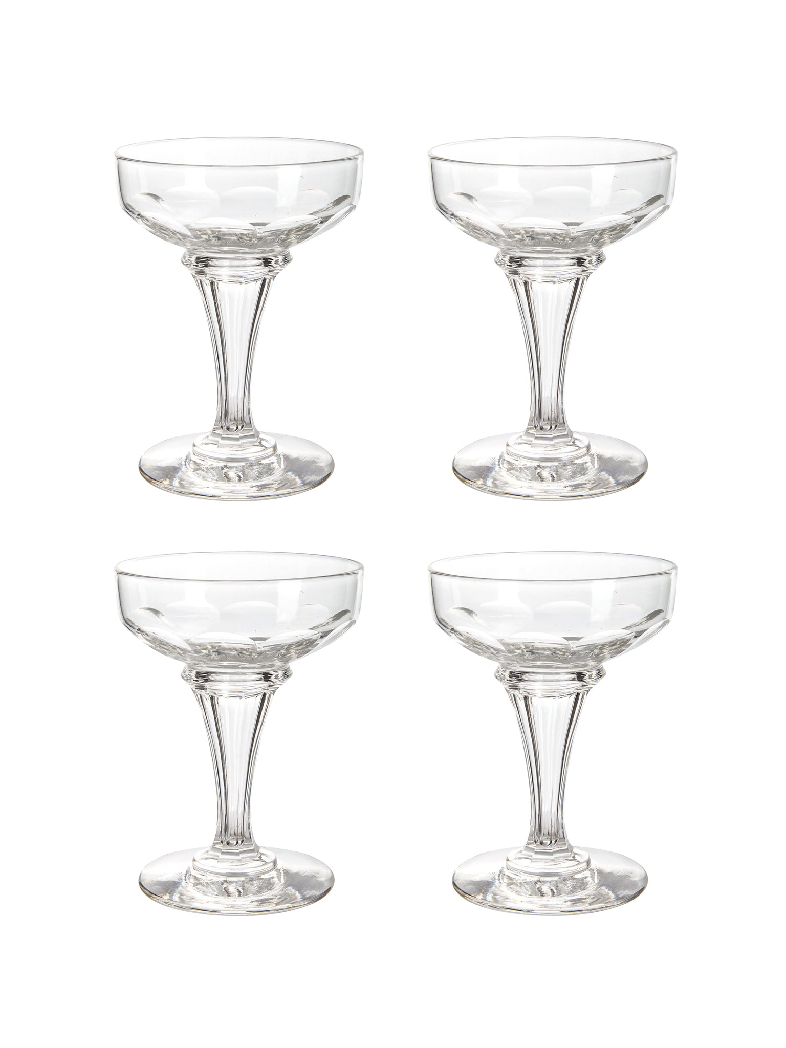 Vintage 1880s French Hollow Stem Champagne Coupes Weston Table