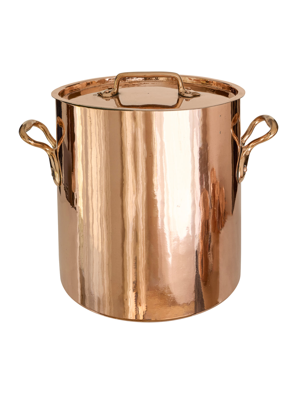 Vintage 1880s French Large Lidded Copper Stockpot Weston Table