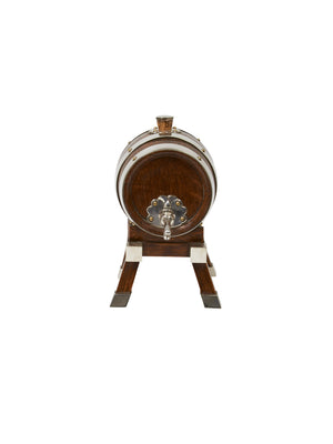  Vintage 1880s John Grinsell Oak & Silver Plate Spirits Barrel Weston Table 