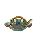 Vintage 1880s Joseph Holdcroft Majolica Strawberries & Cream Dish Weston Table