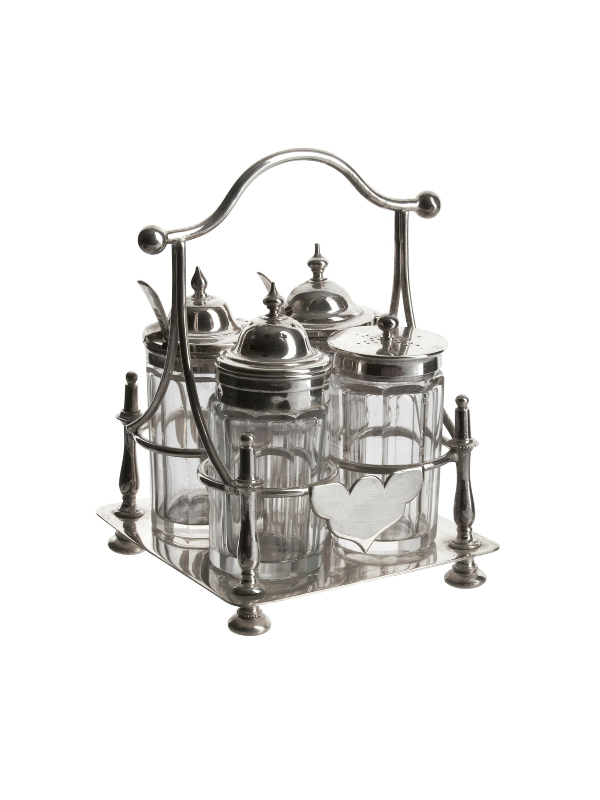 Vintage 1880s Silver Plate Condiment Caddy Weston Table