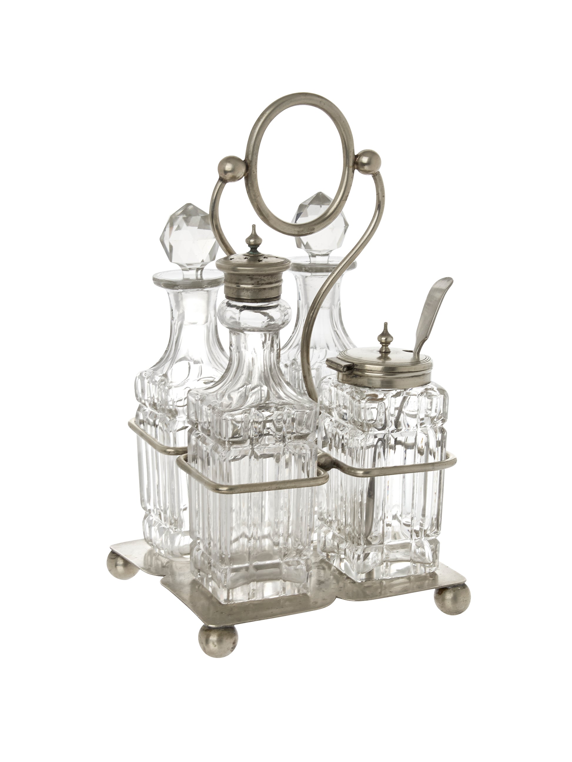 Vintage 1880s Silver Plate Condiment Caddy Weston Table