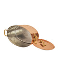 Vintage 1880s Small French Oval Lidded Copper Casserole Weston Table