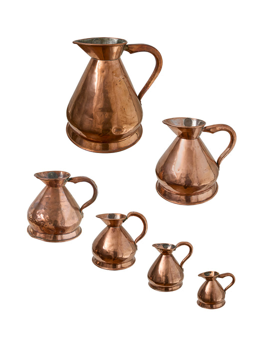 Vintage 1890s Century English Copper Haystack Measure Set Weston Table