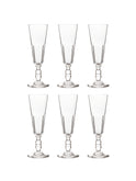 Vintage 1890s Crystal French Flutes Set of Six Weston Table