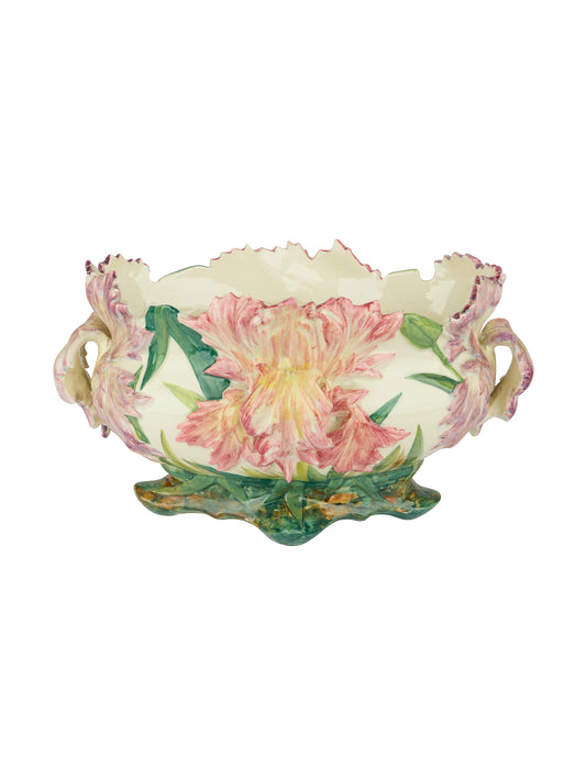 Vintage 19th Century Delphin Massier Iris Jardiniere Weston Table