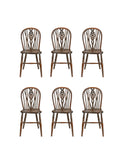 Vintage 1890s English Barrel Back Chair Set of Six Weston Table