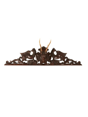  Vintage 1890s Hanging Black Forest Deer Carving Weston Table 