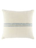 Vintage 1890s Linen Indigo Three Stripe Grain Sack Pillow Weston Table