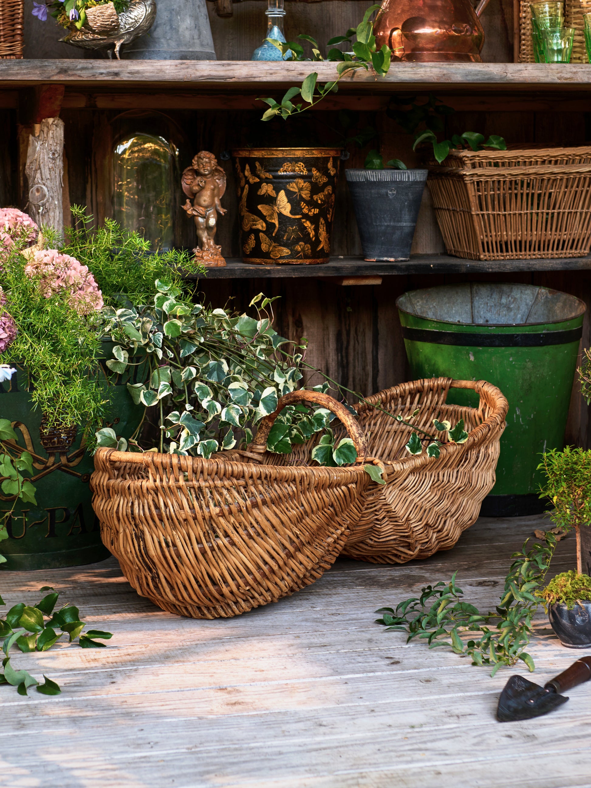 Vintage 1890s Vintner's Harvesting Basket Weston Table