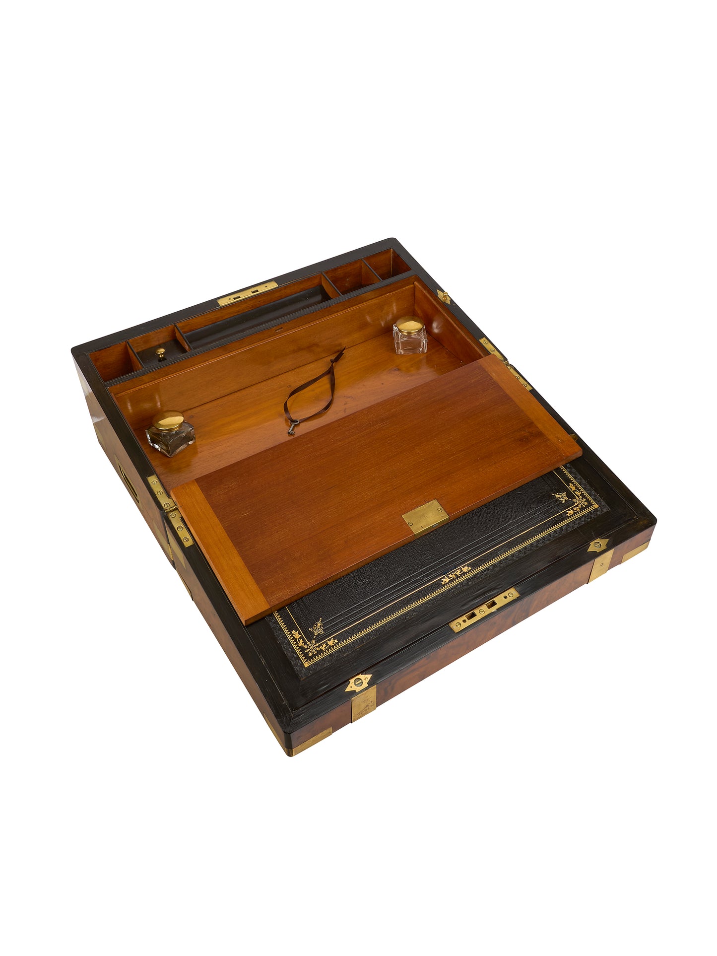 Vintage 1891 Liverpool Walnut Captain's Writing Slope Weston Table