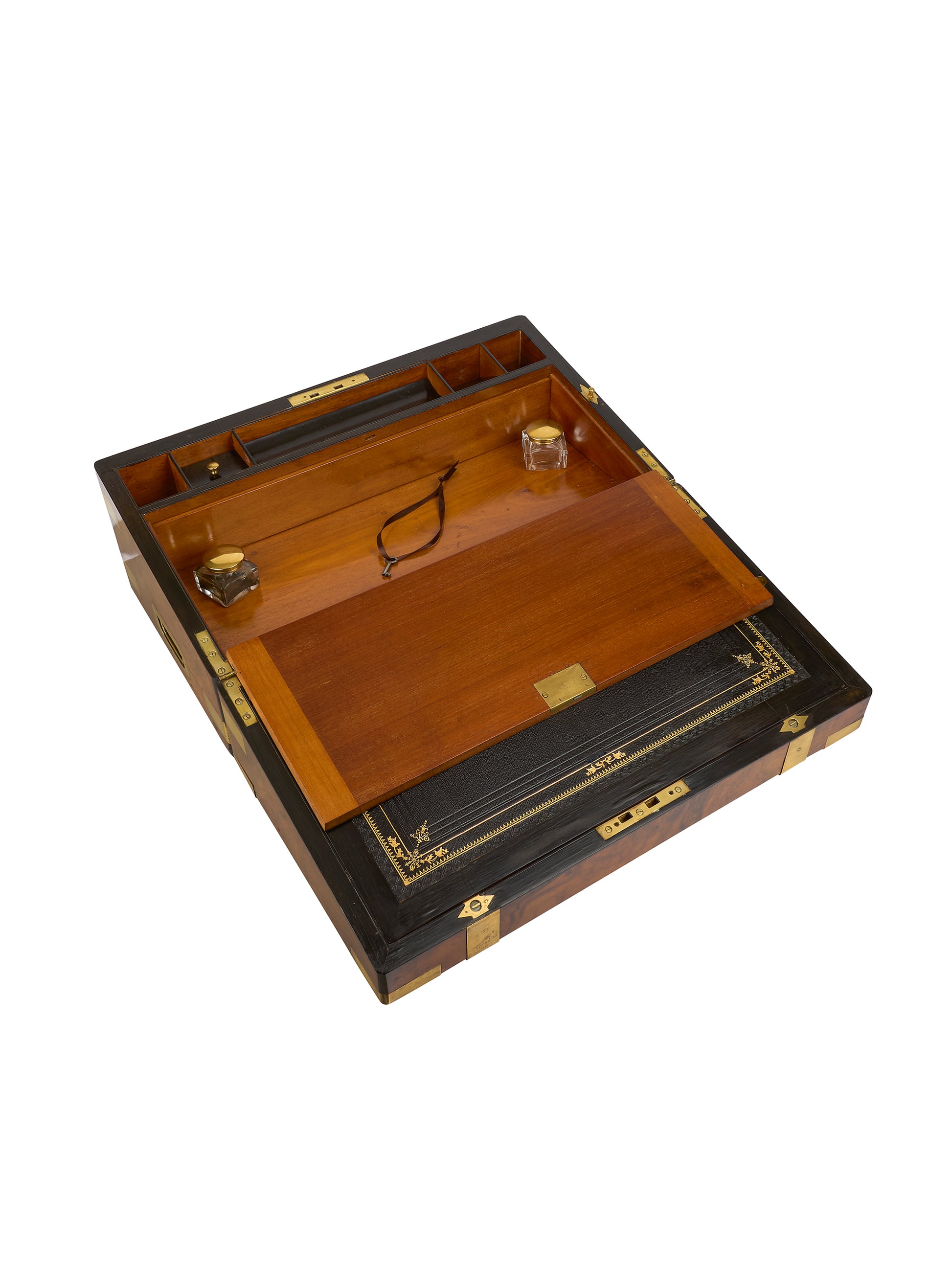 Vintage 1891 Liverpool Walnut Captain's Writing Slope Weston Table