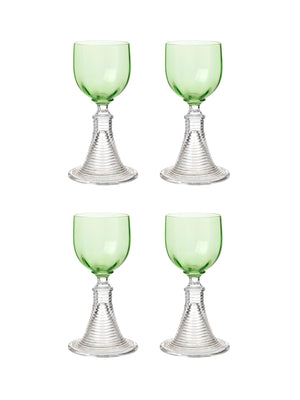  Vintage 1900 Alsace Hollow Trumpet White Wine Glasses Weston Table 