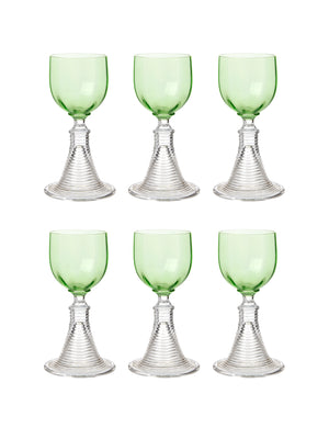  Vintage 1900 Alsace Hollow Trumpet White Wine Glasses Weston Table 