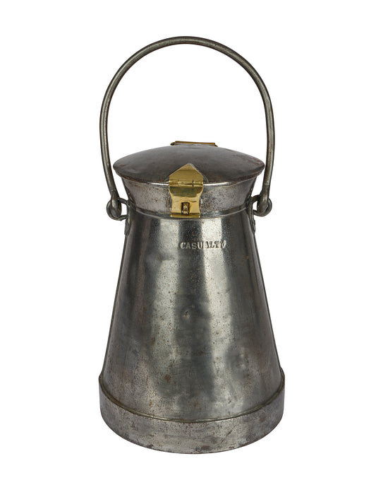 Vintage 1900 Belgian Galvanized Iron Two Gallon Dairy Can Weston Table