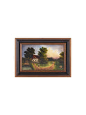 Vintage 1900 English Countryside Farmhouse Painting on Porcelain Weston Table