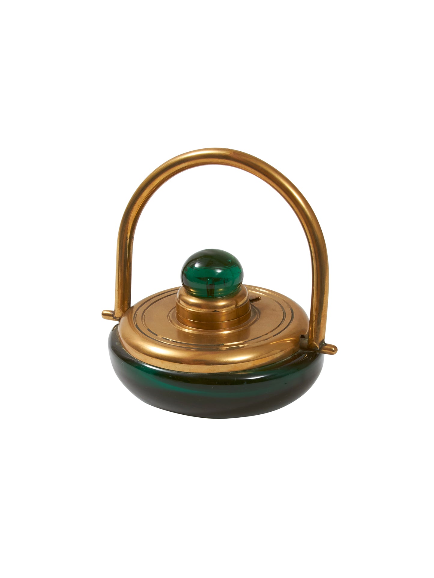 Shop the Vintage 1900 English Emerald Glass and Brass Inkwell at Weston  Table