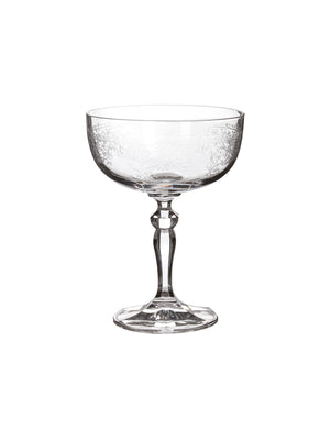  Vintage 1900 English Floral Etched Cocktail Coupes Weston Table 