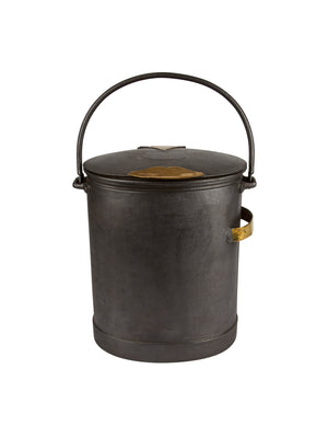  Vintage 1900 English Zinc and Brass Trimmed Milk Delivery Can Weston Table 