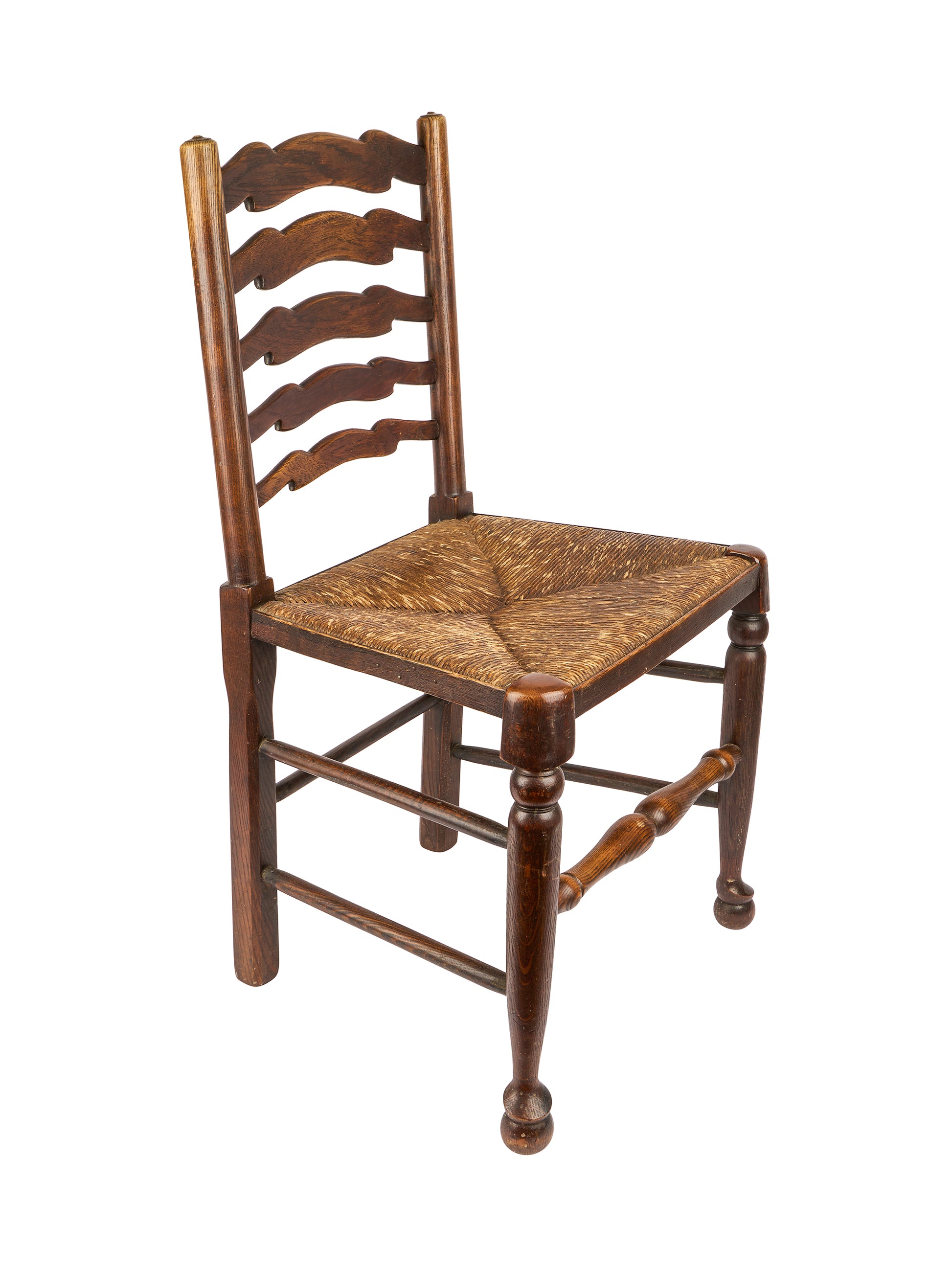 Vintage 1900 English Oak Ladder Back Chairs Weston Table