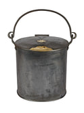 Vintage 1900 English Zinc and Brass Trimmed Milk Delivery Can Large Weston Table
