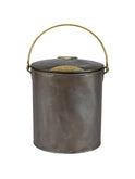 Vintage 1900 English Zinc and Brass Trimmed Milk Delivery Can Medium Weston Table