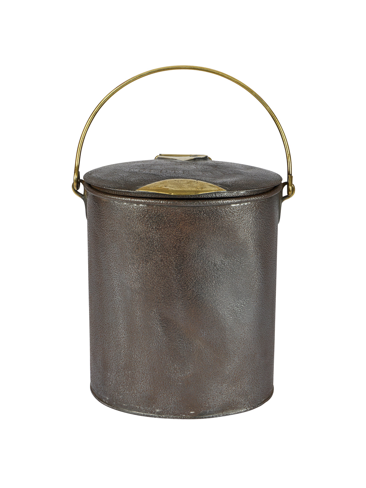 Vintage 1900 English Zinc and Brass Trimmed Milk Delivery Can Medium Weston Table