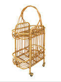 Vintage 1900 French Bamboo Two Tier Serving Trolley Weston Table