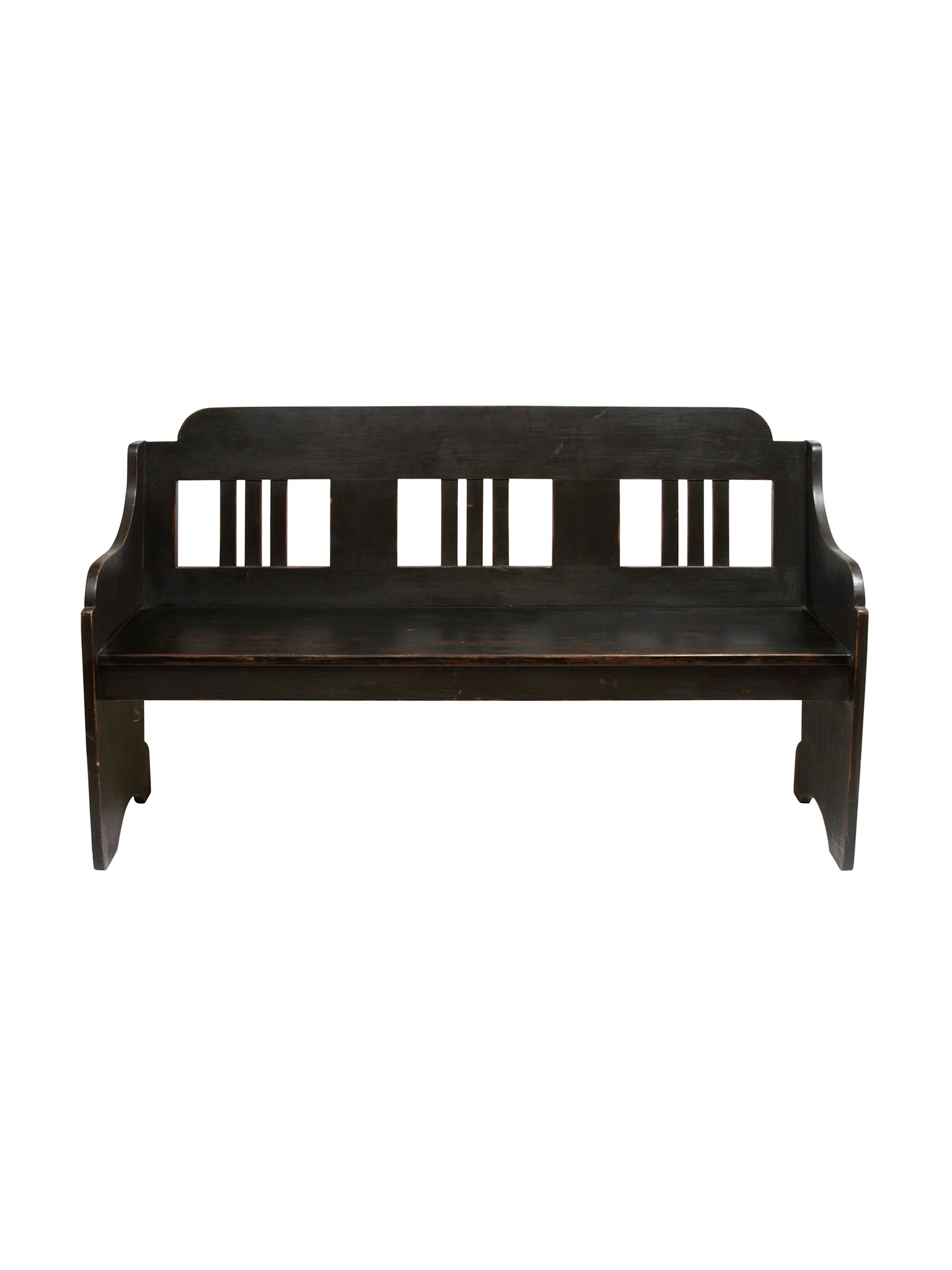 Vintage 1900 French Black Painted Bench Weston Table