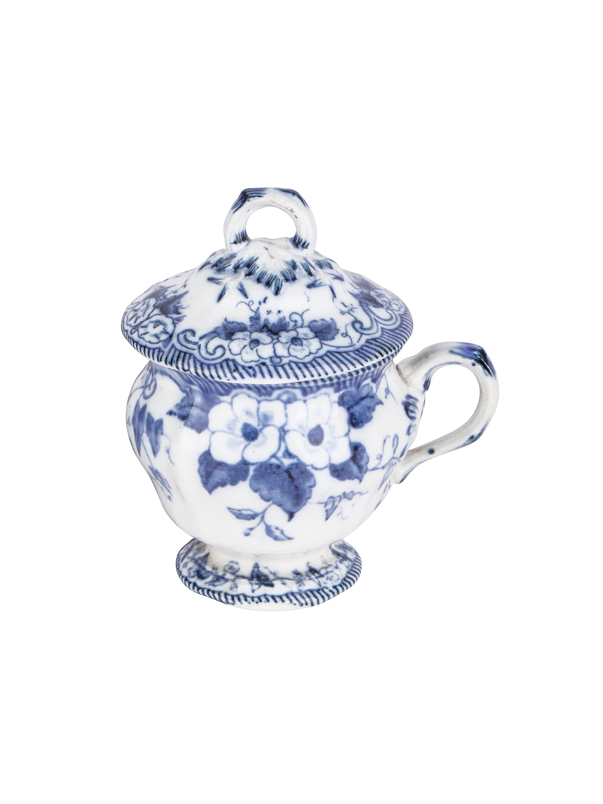 Vintage 1900 French Blue & White Creme de Pot Weston Table