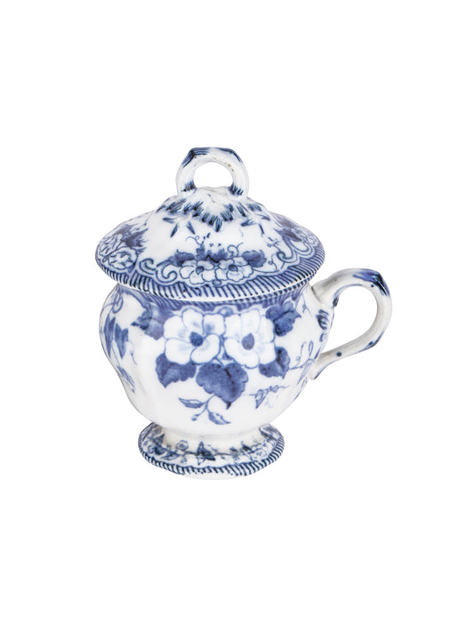 Vintage 1900 French Blue & White Creme de Pot Weston Table
