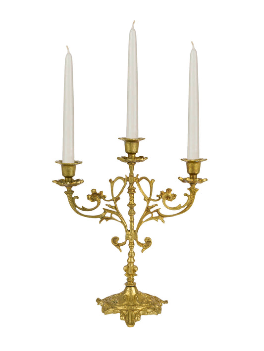 Vintage 1900 French Brass Candelabra Weston Table