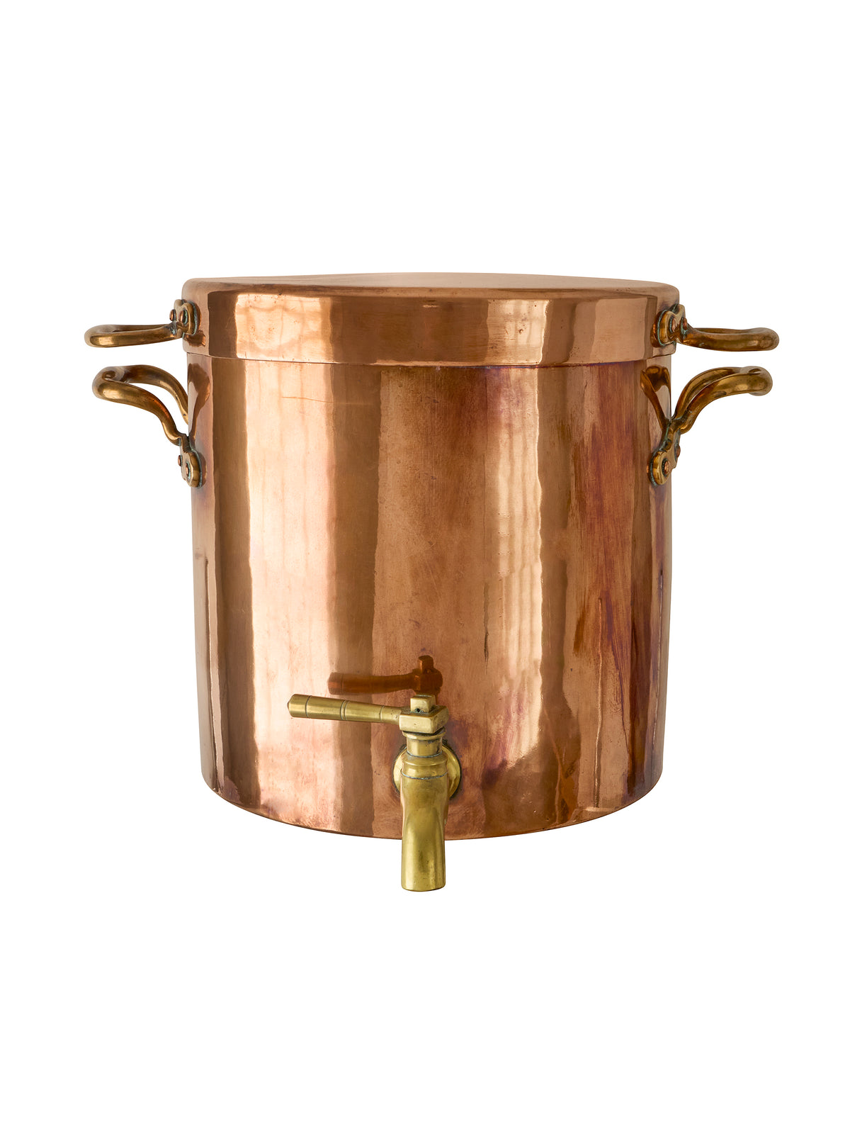 Vintage 1900 French Copper Hearth Stock Pot with Saute Pan Lid Weston Table